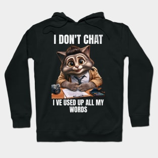 I Don't Chat I've Used Up All My Words Funny Saying Hoodie